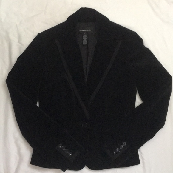 Velvety Black One Button Tuxedo Blazer - Picture 1 of 6